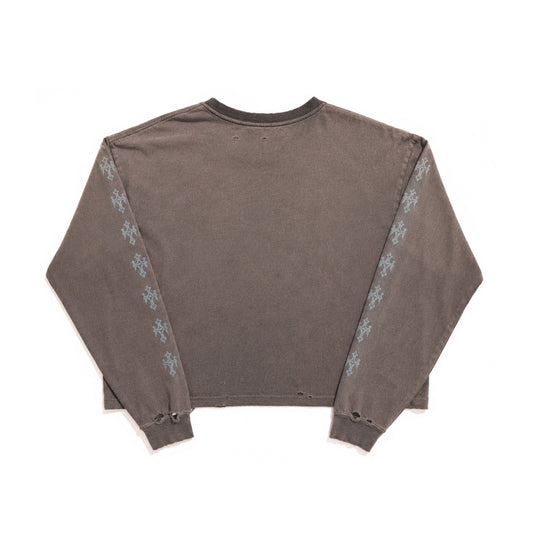 THEFINALCURE. “LOVE STAYS” DISTRESSED LONG SLEEVE