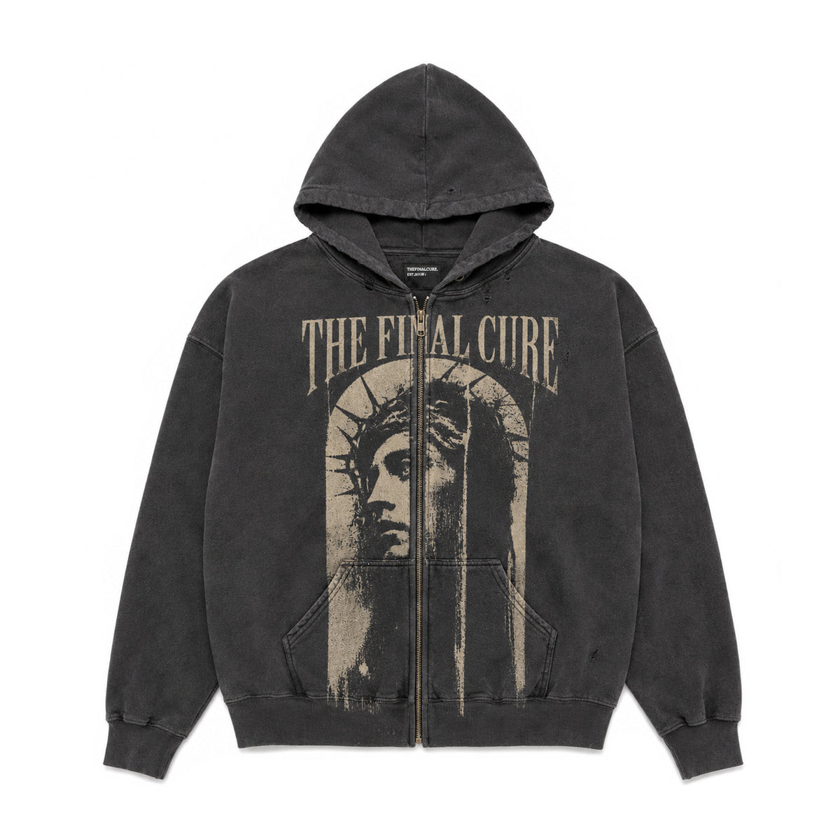 THEFINALCURE. “CROWNED FIGURE” ZIP HOODIE