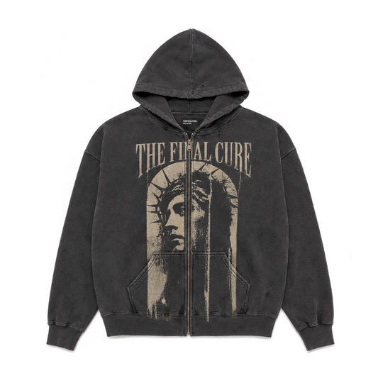 THEFINALCURE. “CROWNED FIGURE” ZIP HOODIE