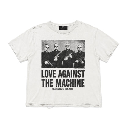 THEFINALCURE. “LOVE AGAINST THE MACHINE” DISTRESSED TEE