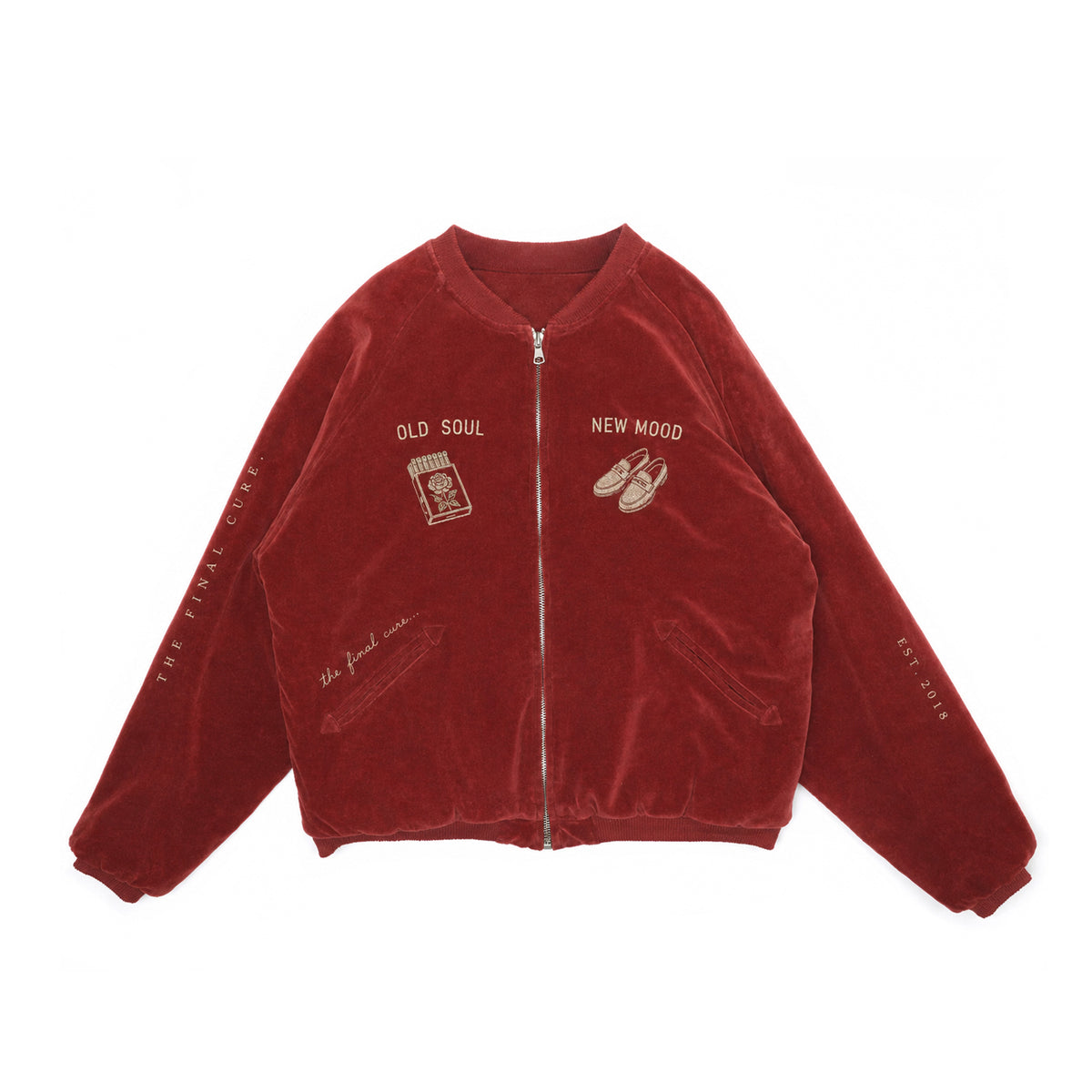 THEFINALCURE. “OLD SOUL NEW MOOD” VELOUR ZIP JACKET