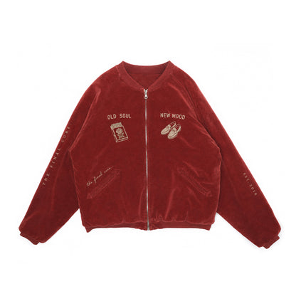 THEFINALCURE. “OLD SOUL NEW MOOD” VELOUR ZIP JACKET